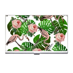 Flamingo Floral White Business Card Holders by snowwhitegirl