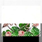 Flamingo Floral White Rectangular Jigsaw Puzzl Front