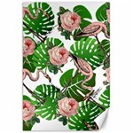 Flamingo Floral White Canvas 20  x 30   19.62 x28.9  Canvas - 1