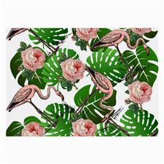 Flamingo Floral White Large Glasses Cloth