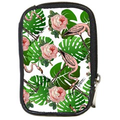 Flamingo Floral White Compact Camera Leather Case by snowwhitegirl