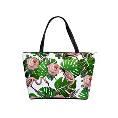 Flamingo Floral White Classic Shoulder Handbag