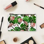 Flamingo Floral White Cosmetic Bag (Small) Front