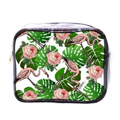 Flamingo Floral White Mini Toiletries Bag (One Side)