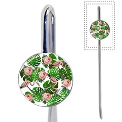 Flamingo Floral White Book Mark