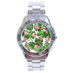 Flamingo Floral White Stainless Steel Analogue Watch