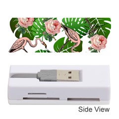 Flamingo Floral White Memory Card Reader (stick) by snowwhitegirl