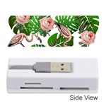 Flamingo Floral White Memory Card Reader (Stick) Front