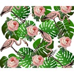 Flamingo Floral White Deluxe Canvas 14  x 11  14  x 11  x 1.5  Stretched Canvas