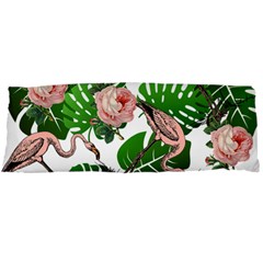 Flamingo Floral White Body Pillow Case Dakimakura (Two Sides)