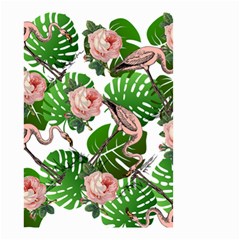 Flamingo Floral White Small Garden Flag (Two Sides)