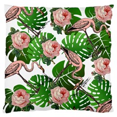 Flamingo Floral White Large Cushion Case (One Side)