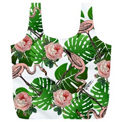 Flamingo Floral White Full Print Recycle Bag (XL)