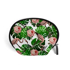 Flamingo Floral White Accessory Pouch (Small)