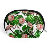 Flamingo Floral White Accessory Pouch (Medium) Front