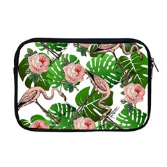 Flamingo Floral White Apple Macbook Pro 17  Zipper Case by snowwhitegirl