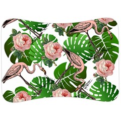 Flamingo Floral White Velour Seat Head Rest Cushion