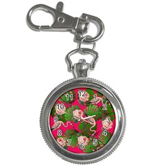 Flamingo Floral Pink Key Chain Watches by snowwhitegirl