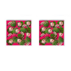 Flamingo Floral Pink Cufflinks (square) by snowwhitegirl