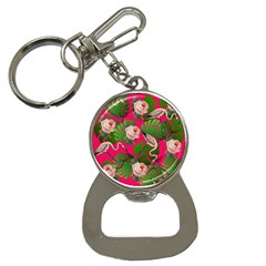 Flamingo Floral Pink Bottle Opener Key Chains by snowwhitegirl