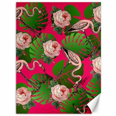 Flamingo Floral Pink Canvas 36  X 48   by snowwhitegirl