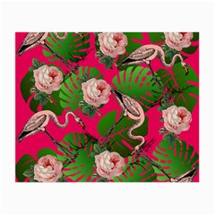 Flamingo Floral Pink Small Glasses Cloth (2-side) by snowwhitegirl