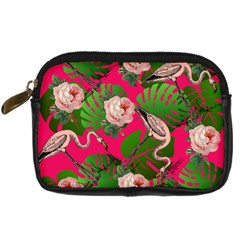 Flamingo Floral Pink Digital Camera Leather Case by snowwhitegirl