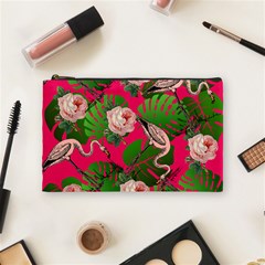 Flamingo Floral Pink Cosmetic Bag (medium) by snowwhitegirl