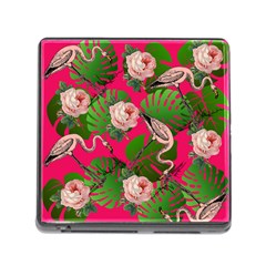 Flamingo Floral Pink Memory Card Reader (square 5 Slot) by snowwhitegirl