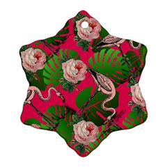 Flamingo Floral Pink Ornament (snowflake)