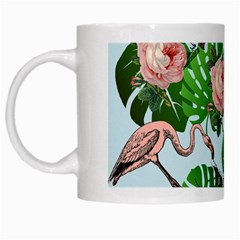 Flamingo Floral Blue White Mugs by snowwhitegirl