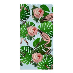 Flamingo Floral Blue Shower Curtain 36  X 72  (stall)  by snowwhitegirl