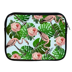 Flamingo Floral Blue Apple Ipad 2/3/4 Zipper Cases by snowwhitegirl