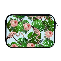 Flamingo Floral Blue Apple Macbook Pro 17  Zipper Case by snowwhitegirl