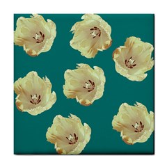 Teal Tulips Tile Coasters by snowwhitegirl