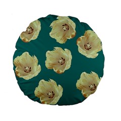 Teal Tulips Standard 15  Premium Flano Round Cushions by snowwhitegirl