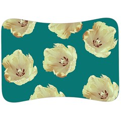 Teal Tulips Velour Seat Head Rest Cushion