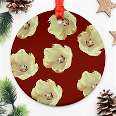 Red Tulips Round Ornament (two Sides) by snowwhitegirl