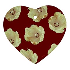 Red Tulips Heart Ornament (two Sides) by snowwhitegirl