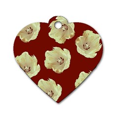 Red Tulips Dog Tag Heart (two Sides) by snowwhitegirl