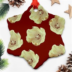 Red Tulips Snowflake Ornament (two Sides)