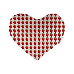 Strawberries Standard 16  Premium Flano Heart Shape Cushions by snowwhitegirl