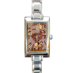 Pinup Floral Rectangle Italian Charm Watch by snowwhitegirl