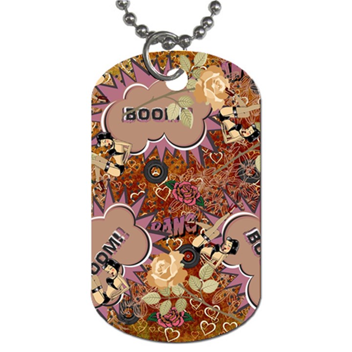 Pinup Floral Dog Tag (One Side)