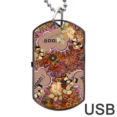 Pinup Floral Dog Tag Usb Flash (two Sides) by snowwhitegirl