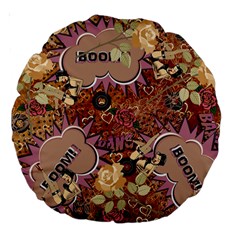 Pinup Floral Large 18  Premium Round Cushions by snowwhitegirl