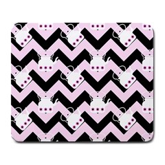 Pink Teapot Chevron Large Mousepads by snowwhitegirl