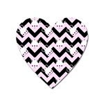 Pink Teapot Chevron Heart Magnet Front