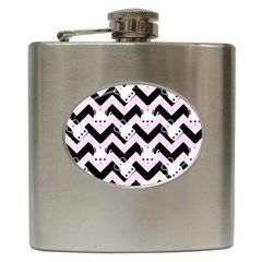 Pink Teapot Chevron Hip Flask (6 Oz) by snowwhitegirl