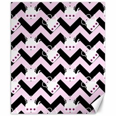 Pink Teapot Chevron Canvas 8  X 10  by snowwhitegirl